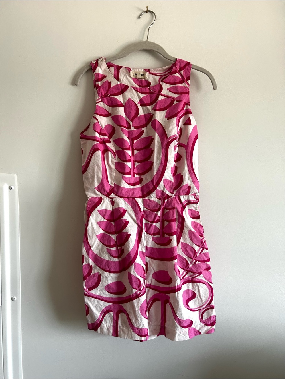 Anthropologie Porridge Rosy Cut Out Pink Pleated Romper Size 4